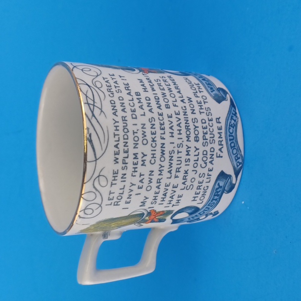 B & L England Farmer's Arms Porcelain Coffee Mug God Speed the Plow - Picture 2 of 7